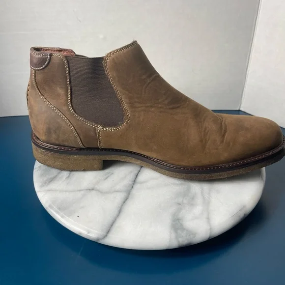 Johnston & MurphyLeather Boots Pull-on Tan Chukkas- 10 Mens